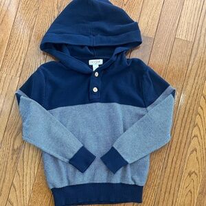Cat & Jack Navy and White Hooded Sweater